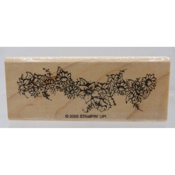 Multi-Flower Border Stamp ©2005 Stampin' Up! 3"x1¼" - Picture 1 of 2